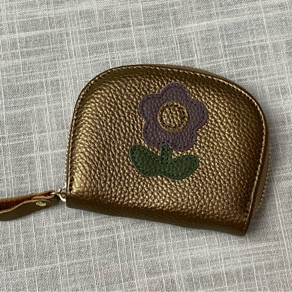 Born Metallic Gold Leather Pouch
